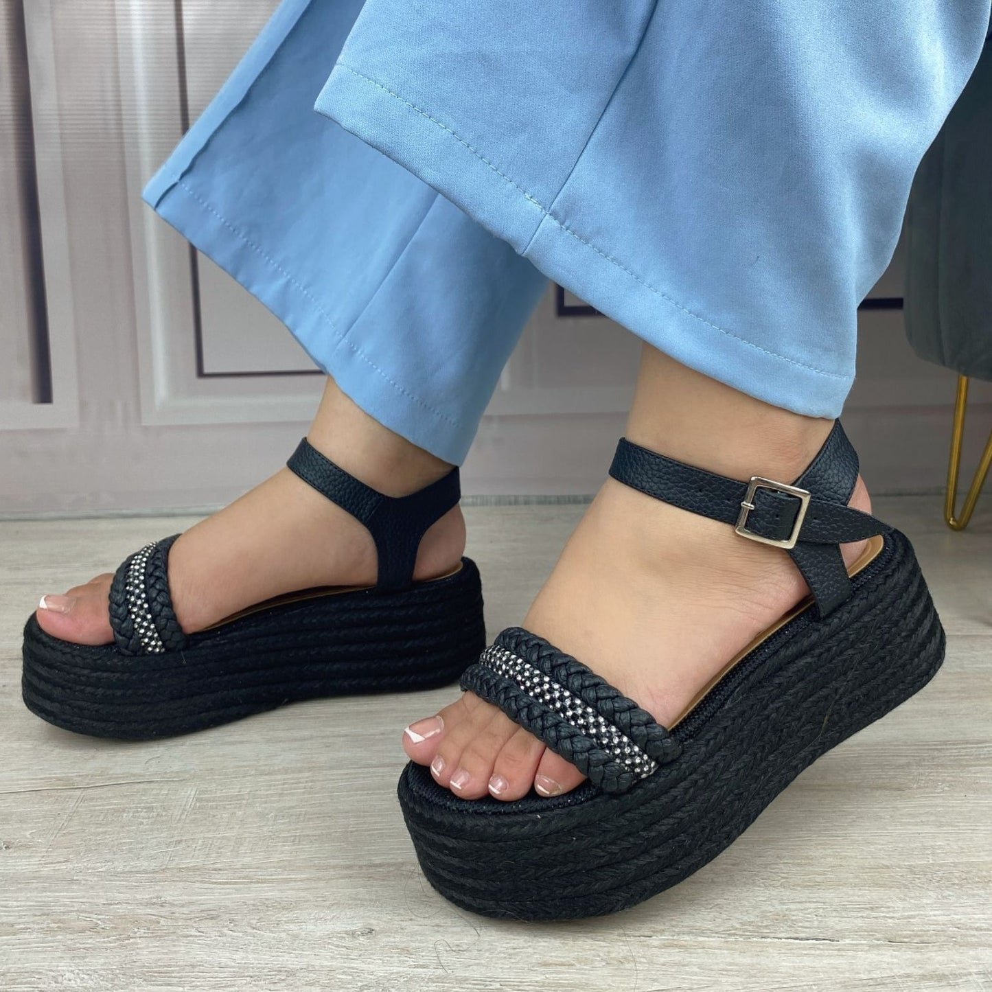 Sandalia Plataforma Yute Ref-2415